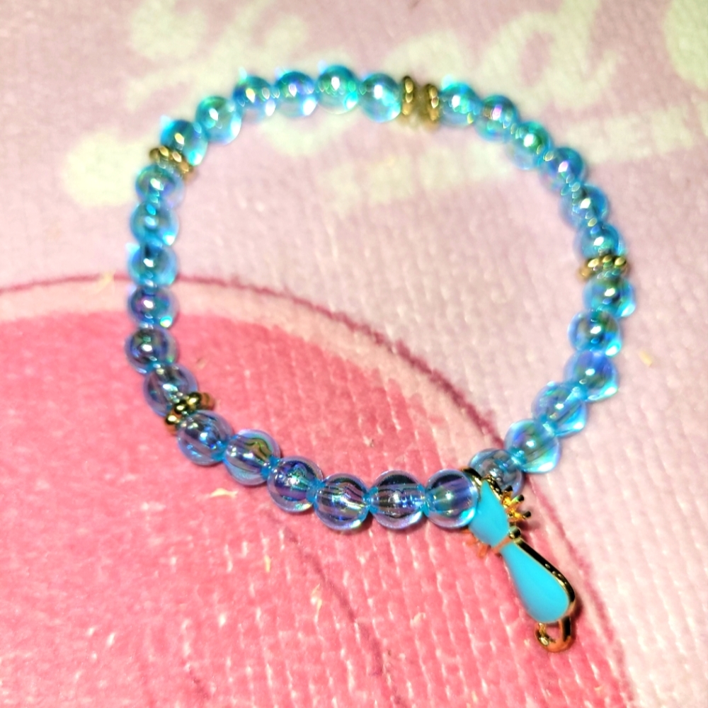 Blue and Gold Cat Bracelet